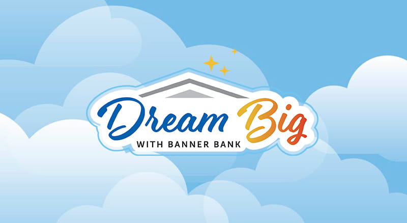 Dream big clouds with logo
