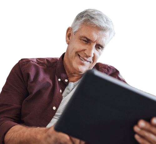 Man using a tablet