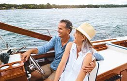 Older couple on a yacht