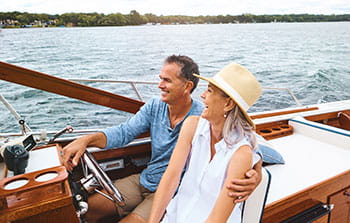 Older couple on a yacht
