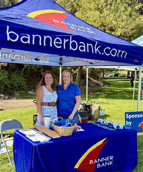 Mortgage loan officers at a Banner Bank sponsorship booth