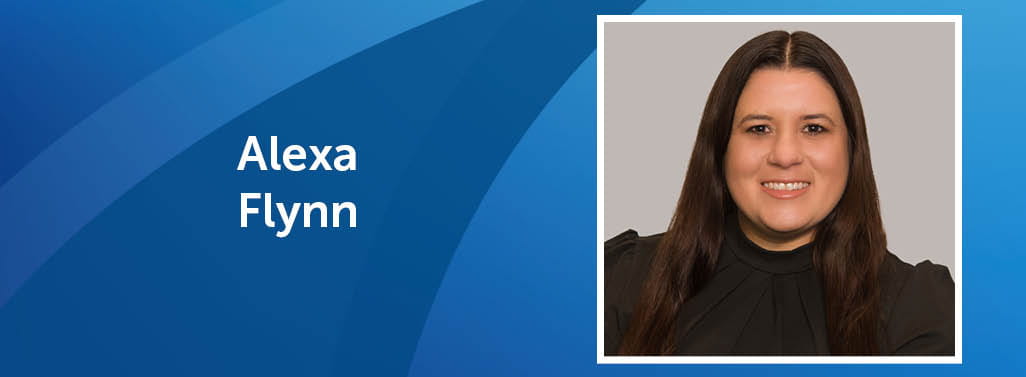 Photo of Alexa Flynn and her name over banner sails