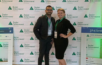 Banner employees posing at Junior Achievement event