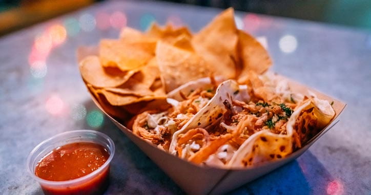 Tacos with chips and salsa