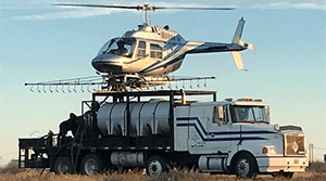 Northwind Avation helicopter on a truck