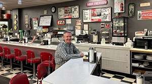 Hermiston Drug owner Bob at the soda fountain
