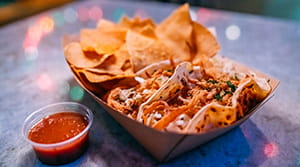 Tacos with chips and salsa