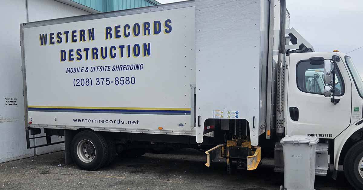WRD shred truck and shred bin