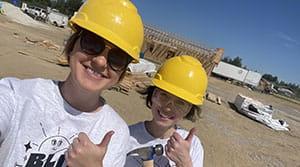 Banner team members Aislinn and Leah pictured at Blitz Build in Spokane