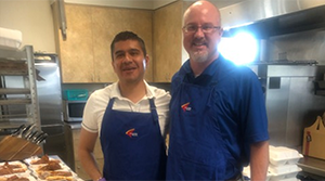 Banner Bank employees serving food at Christian Aid Center