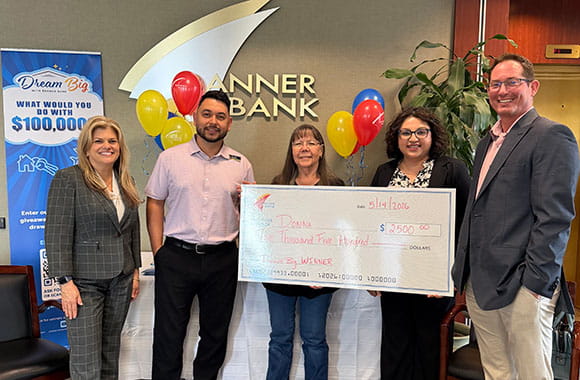 Dream Big 2026 first $2,500 winner check presentation