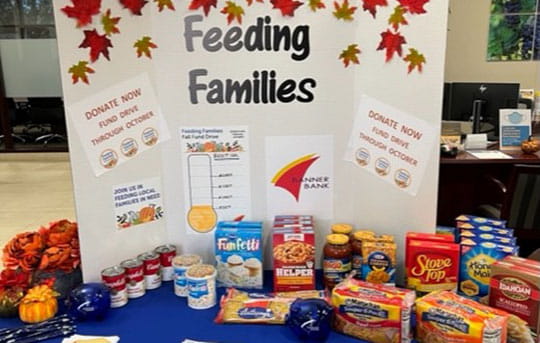 Food collected at Banner Bank in Rancho Cucamonga, CA
