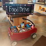 A wagon full of non-perishable food collected during Banner Bank's fall food drive.