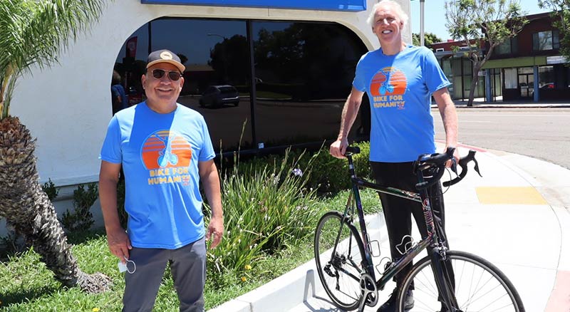 Steve Espino and Bill Walton, Bike for Humanity organizers