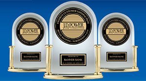 Three J.D. Power award trophies