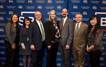 Banner Bank team posing for a photo at the SBA Awards Gala in Seattle