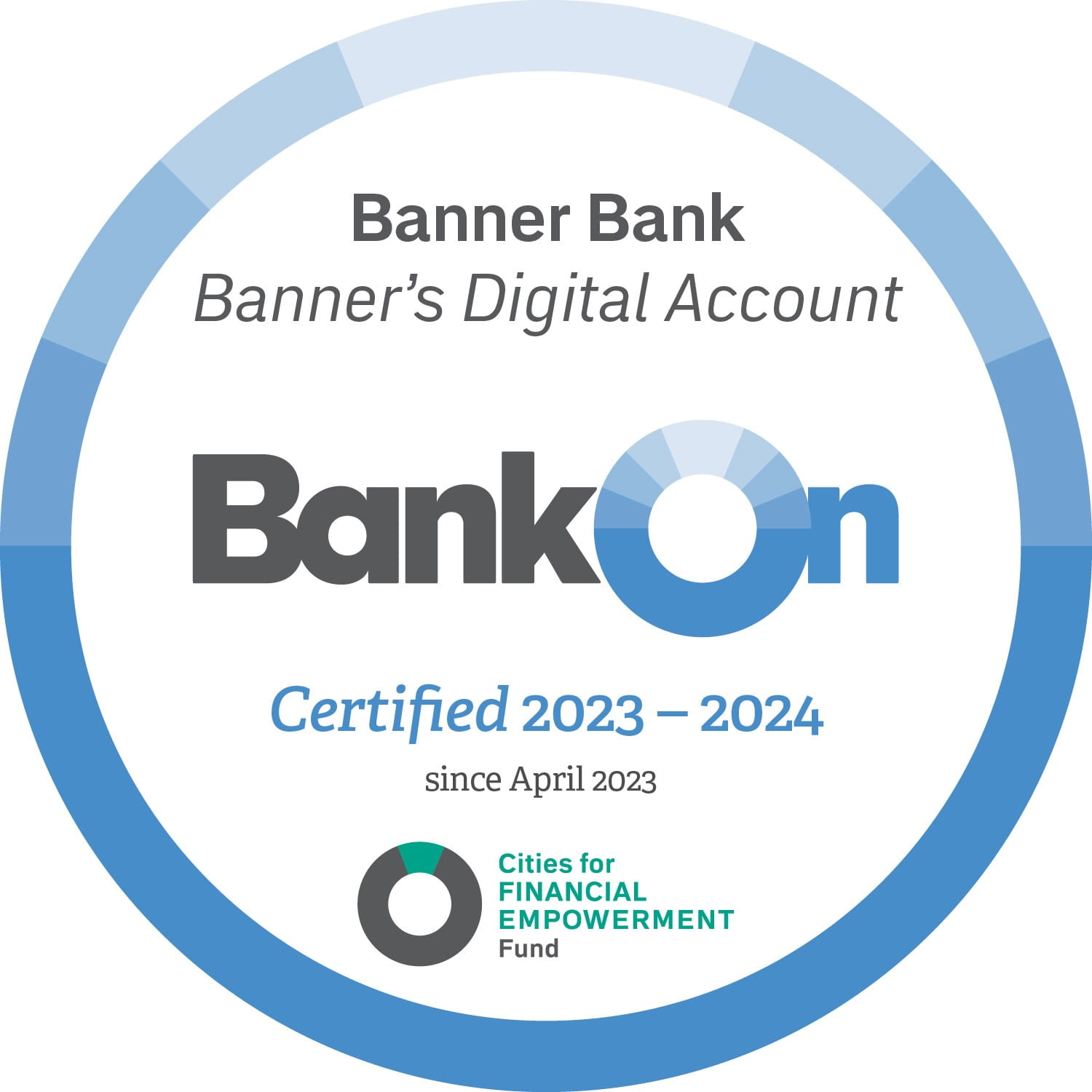 Banner's Digital Account Bank On certified 2023-2024 logo