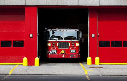 Firetruck in fire station
