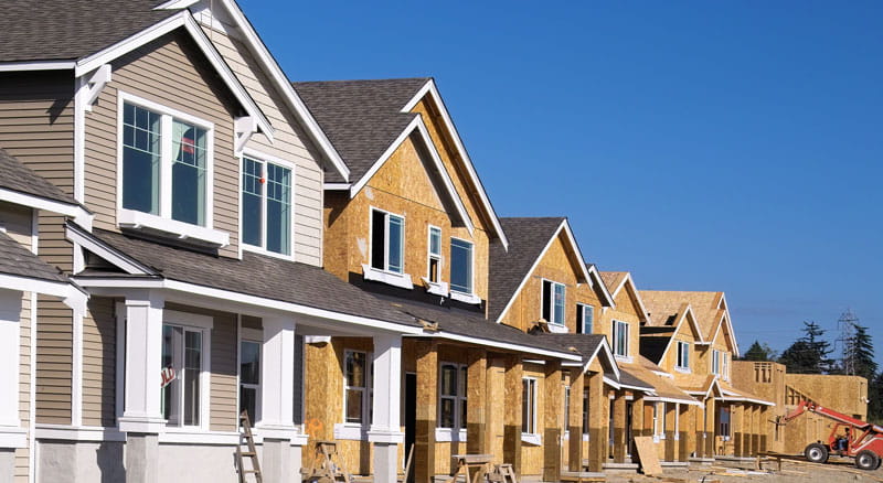 Housing development construction site financed by a Banner Bank homebuilder construction loan