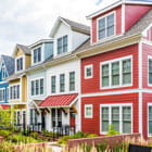 Colorful row homes financed with Banner Bank's Multifamily lending for 5 or more units