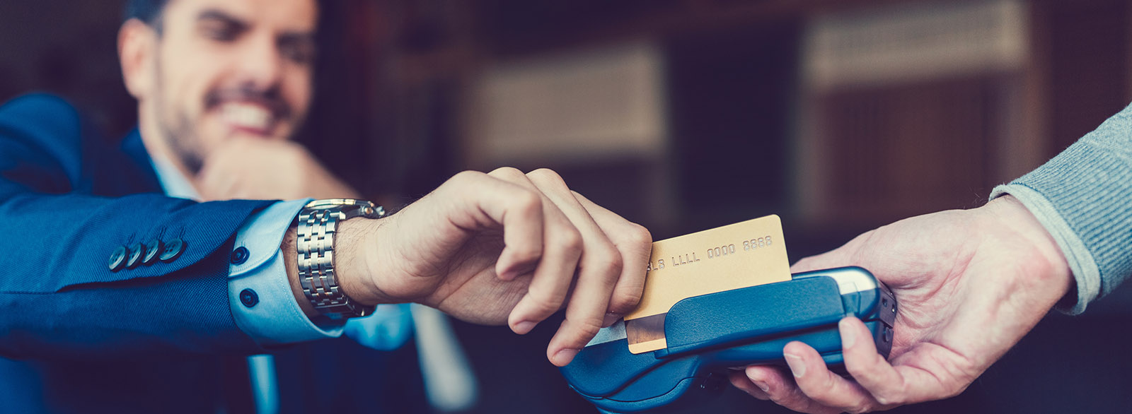 Businessman paying with a company credit card