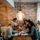 Business meeting being held in a conference room