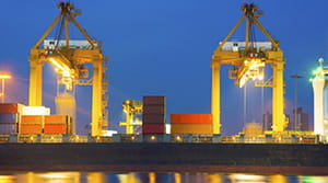 Port of Seattle at night