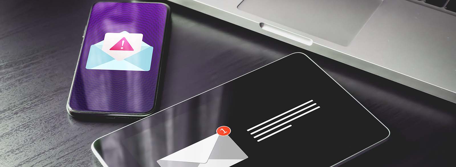Phones with unsecured email icon