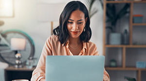 Person looking at laptop computer