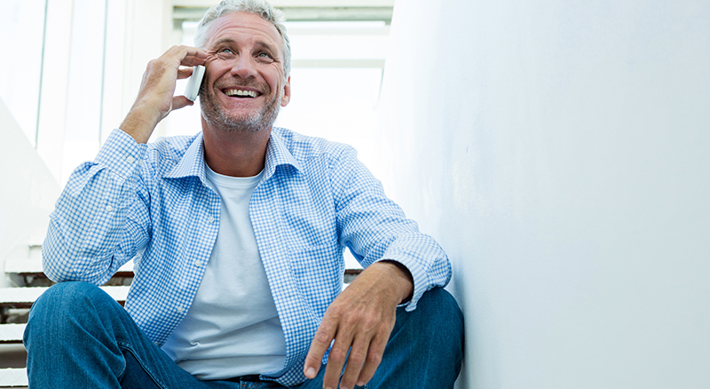 Man Banking on the Phone