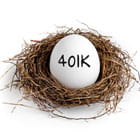 Nest with an egg that has 401k written on the outside