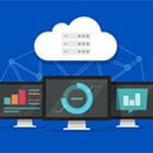 Business computers and cloud icon
