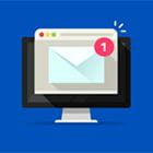 icon of computer with a new email illustration