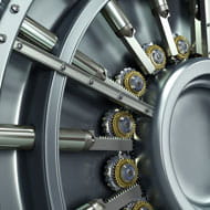 Close up image of bank safe