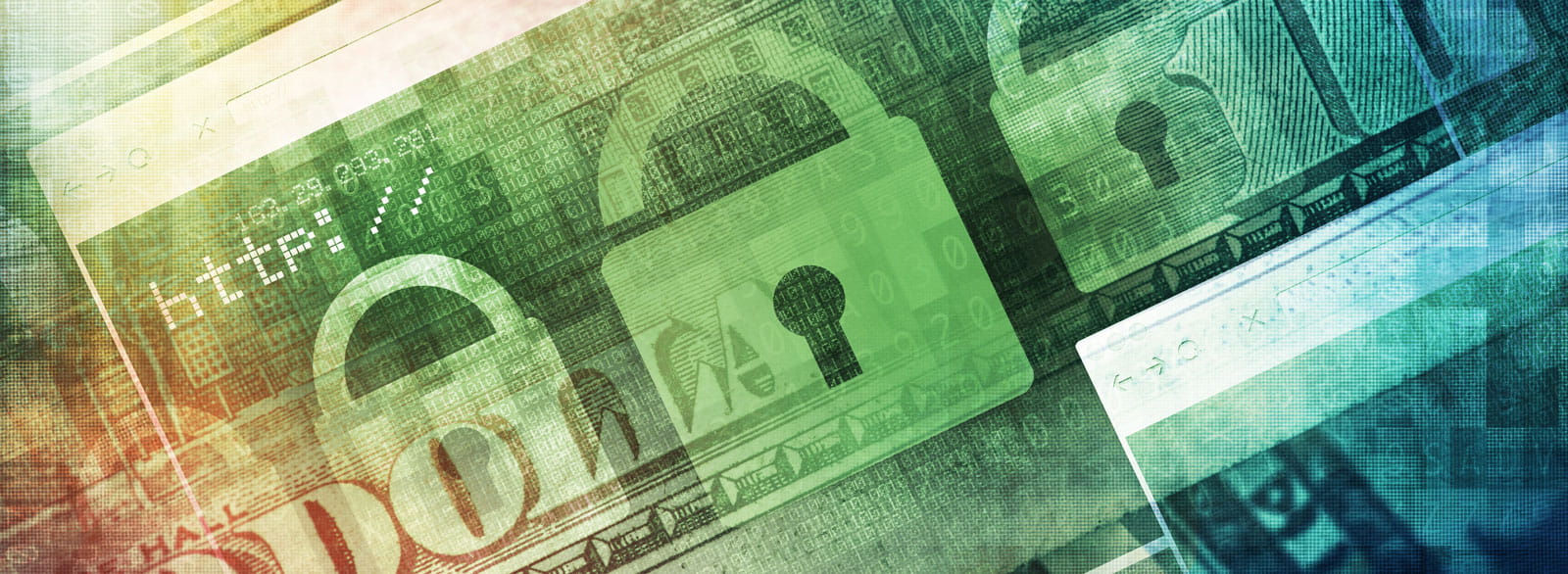 Lock icons overlaid on dollar currency