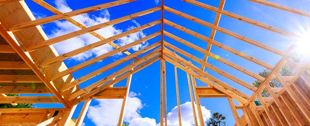 Beams of house being constructed