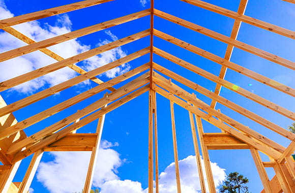 Framing of home being constructed