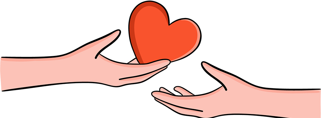 illustration of two hands sharing a heart
