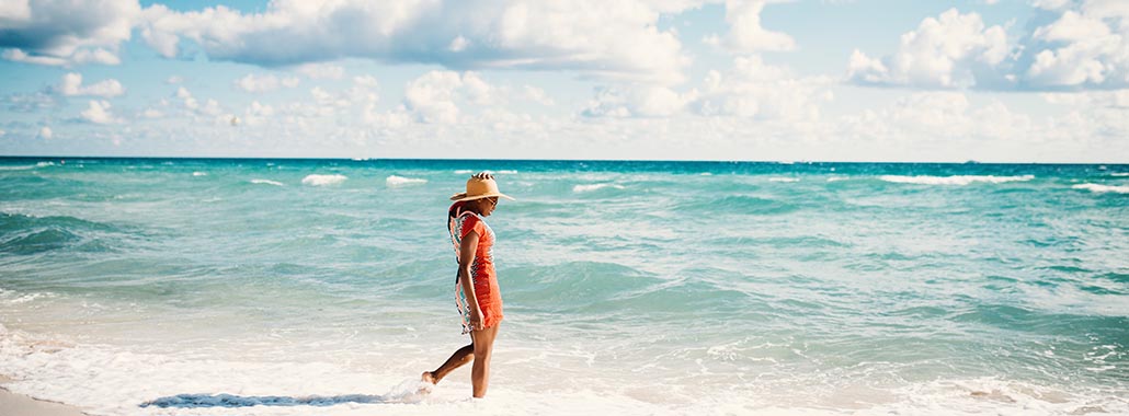 Person walking on the beach