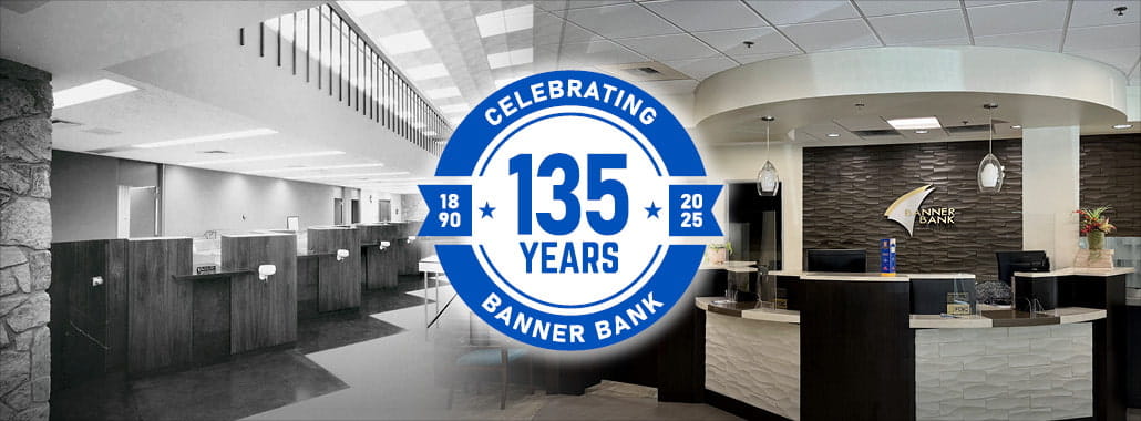 Banner branch photos and 135 year logo