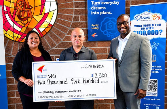 Dream Big second winner check presentation