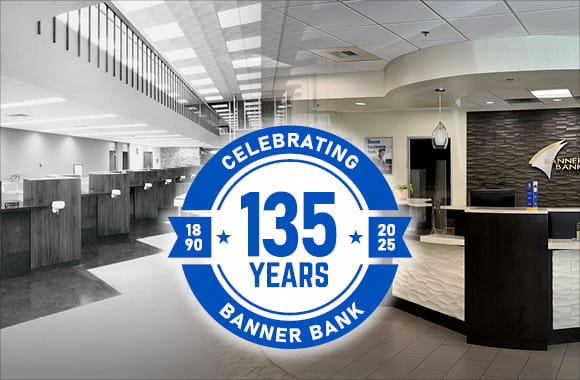 Banner branch photos and 135 year logo