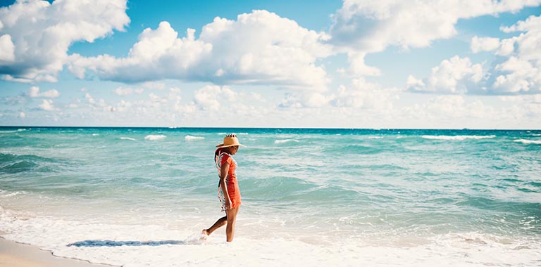 Person walking on the beach