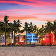 Miami beach at sunset