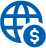 globe with dollar icon