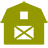 green icon of a barn