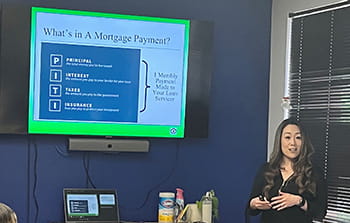 Loan officer talking in a homebuyer education class