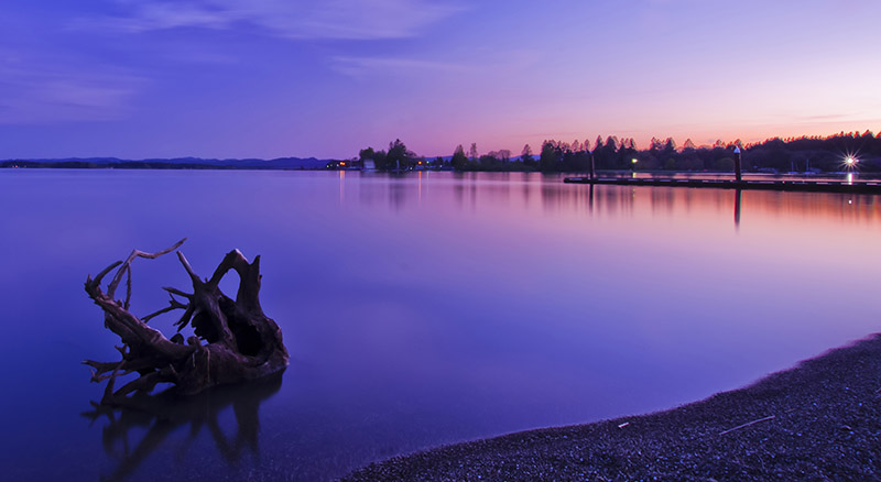 Sunset on Fern Ridge Lake near Eugene, Oregon