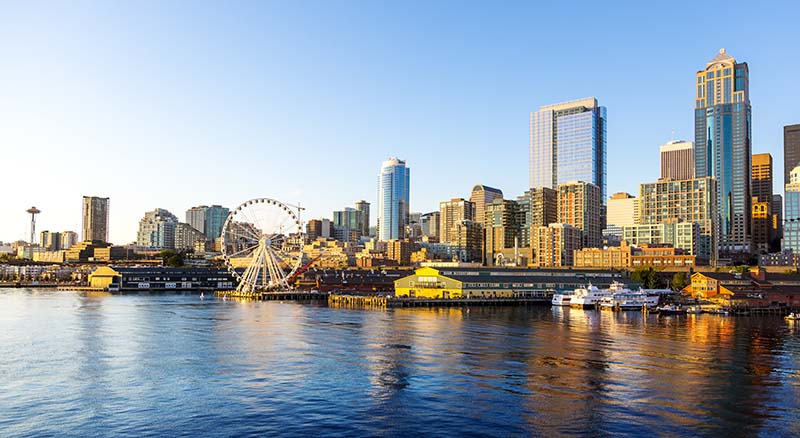 Downtown Seattle waterfront landscape