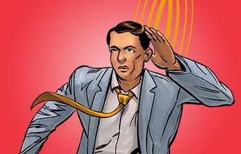 Cartoon drawing of banker who listens